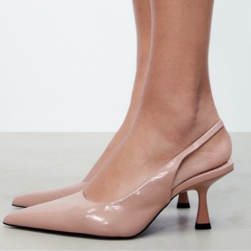 Zara Mauve Elegant Nude Slingback Heels